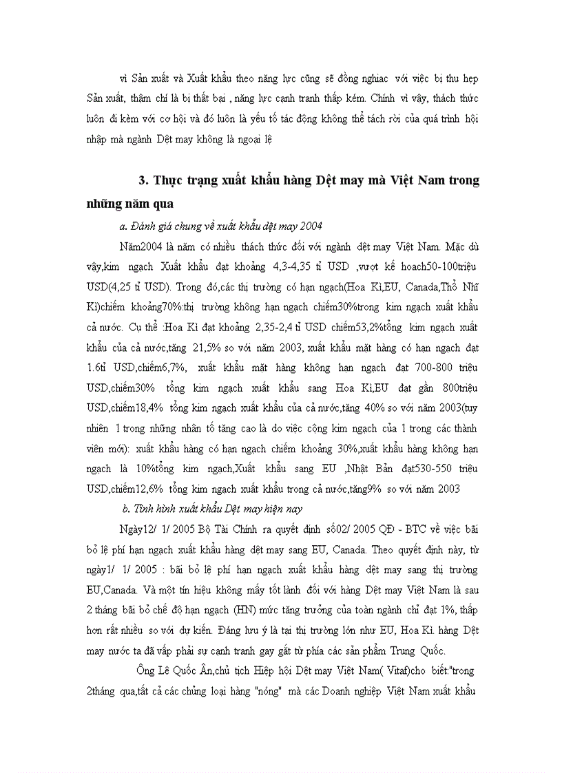 image for page Thực trạng xuất khẩu hàng dệt may mà Việt Nam trong những năm qua