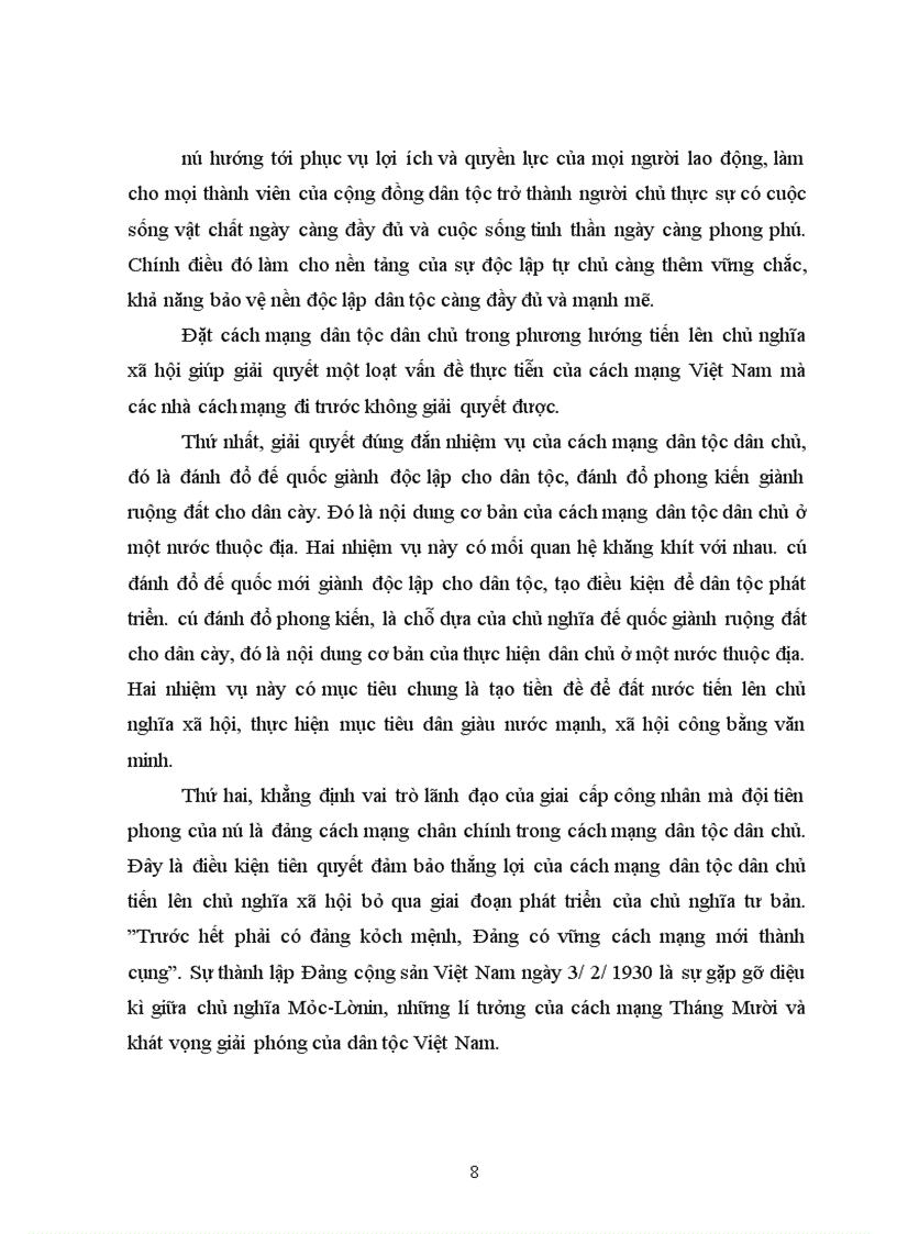 image for page Bài tập lớn: Anh chị hãy làm rõ vấn đề:”Độc lập dân tộc phải gắn liền với Chủ nghĩa xã hội theo tư tưởng Hồ Chí Minh”.Hãy nêu rõ ý nghĩa lí luận và thực tiễn của luận điểm trên.