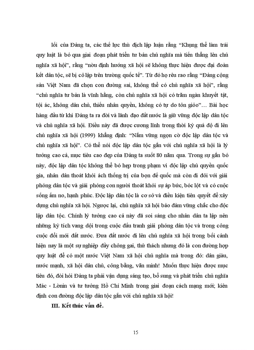 image for page Bài tập lớn: Anh chị hãy làm rõ vấn đề:”Độc lập dân tộc phải gắn liền với Chủ nghĩa xã hội theo tư tưởng Hồ Chí Minh”.Hãy nêu rõ ý nghĩa lí luận và thực tiễn của luận điểm trên.