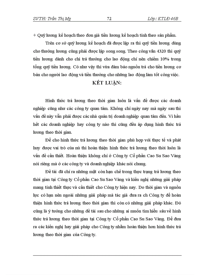image for page Hình thức trả lương theo thời gian tại Công ty Cổ phần Cao Su Sao Vàng – Thực trạng và giải pháp