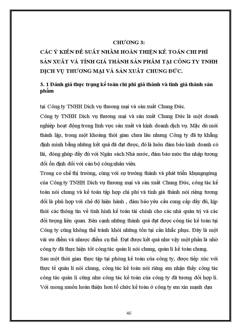 image for page Hoàn thiện kế toán chi phí sản xuất và tính giá thành sản phẩm tại Công ty TNHH dịch vụ thương mại và sản xuất Chung Đức