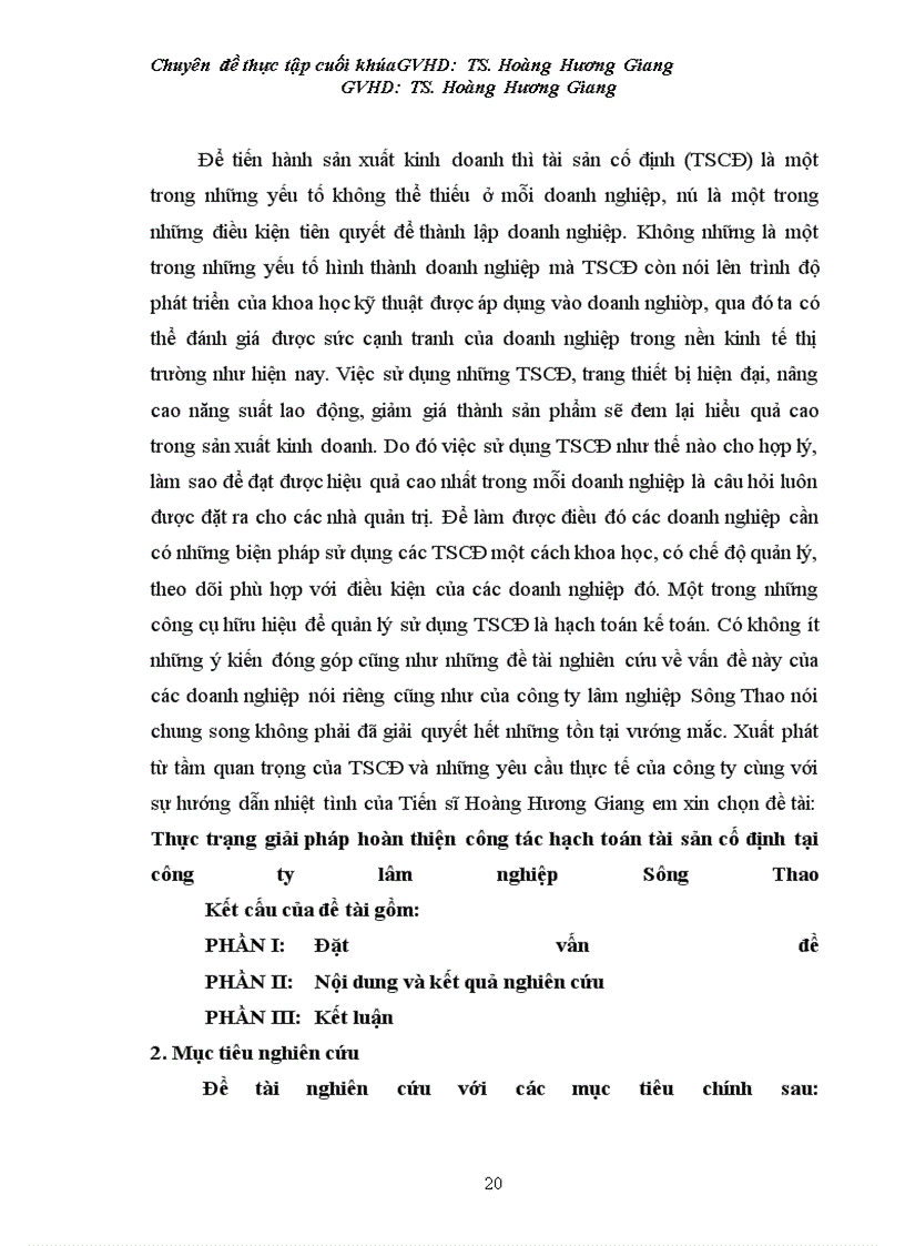 image for page Thực trạng giải pháp hoàn thiện công tác hạch toán tài sản cố định tại công ty lâm nghiệp Sông Thao Kết cấu của đề tài gồm