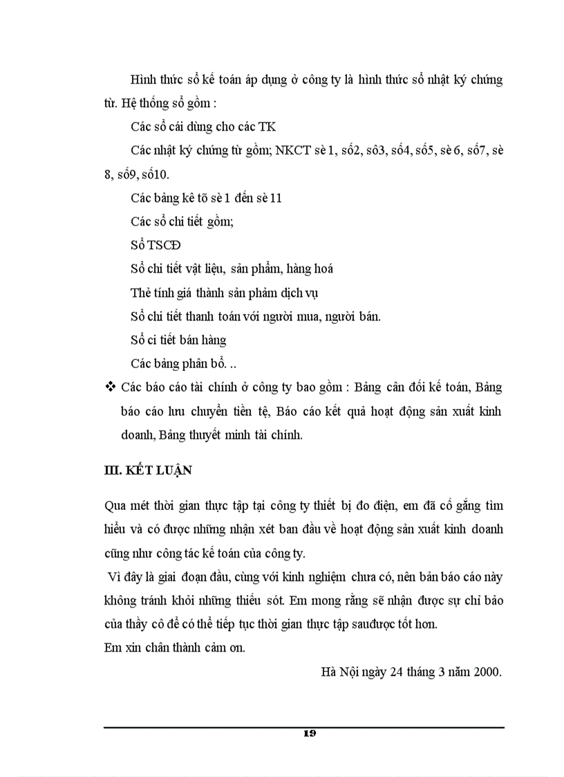 image for page Báo cáo thực tập tại Công ty thiết bị đo điện