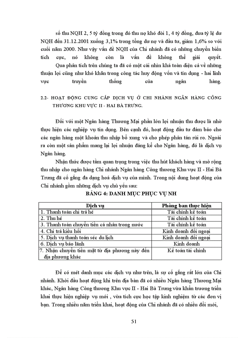 image for page Phát triển và nâng cao chất lượng dịch vụ tại chi nhánh Ngân hàng Công thương Khu vực II - Hai Bà Trưng.