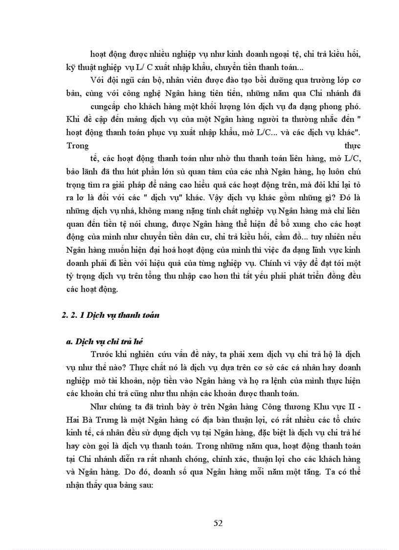 image for page Phát triển và nâng cao chất lượng dịch vụ tại chi nhánh Ngân hàng Công thương Khu vực II - Hai Bà Trưng.