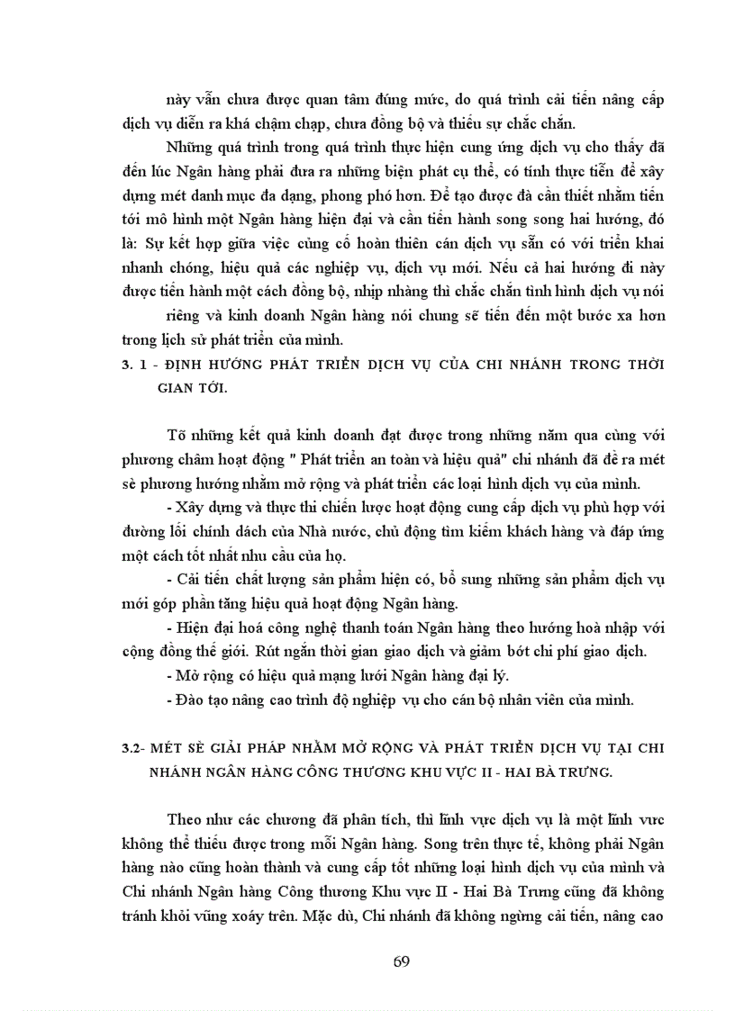 image for page Phát triển và nâng cao chất lượng dịch vụ tại chi nhánh Ngân hàng Công thương Khu vực II - Hai Bà Trưng.