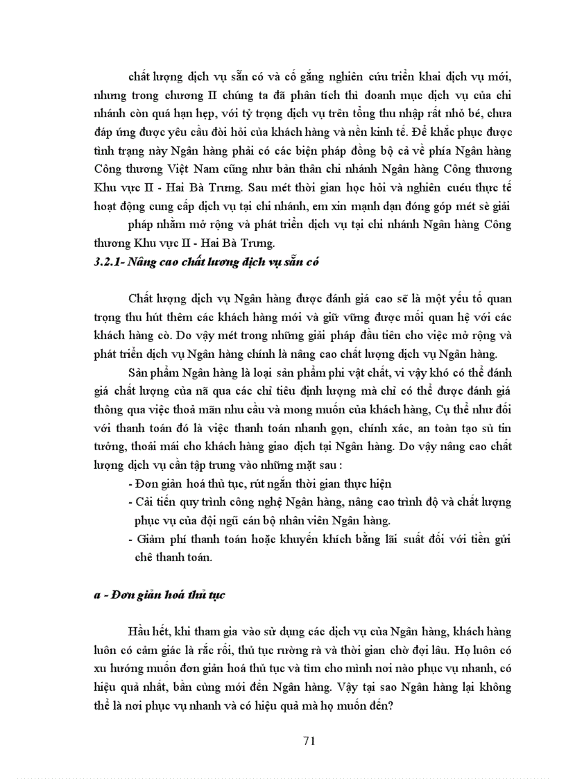 image for page Phát triển và nâng cao chất lượng dịch vụ tại chi nhánh Ngân hàng Công thương Khu vực II - Hai Bà Trưng.