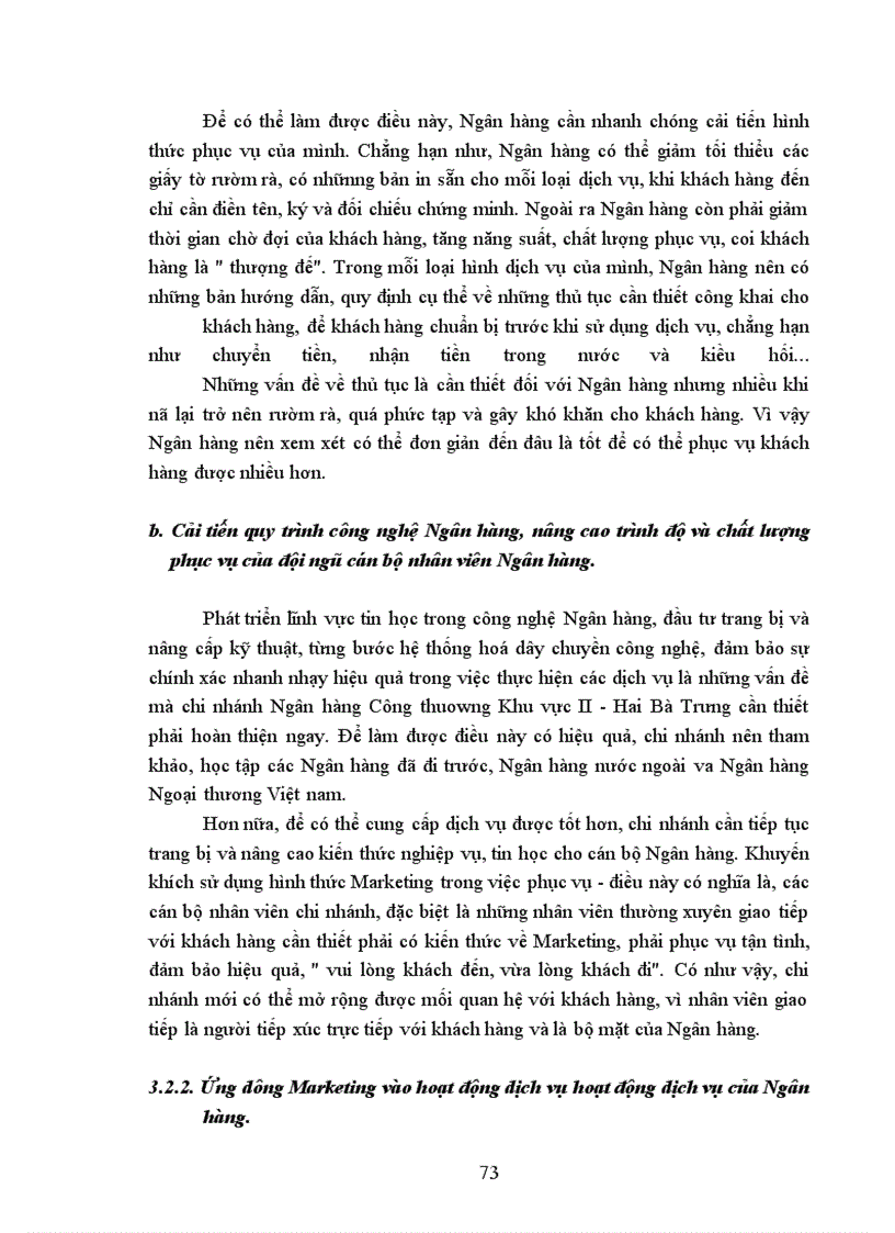 image for page Phát triển và nâng cao chất lượng dịch vụ tại chi nhánh Ngân hàng Công thương Khu vực II - Hai Bà Trưng.