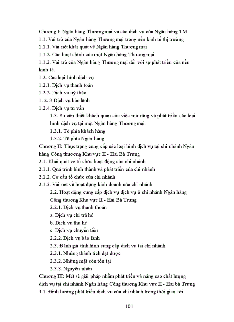 image for page Phát triển và nâng cao chất lượng dịch vụ tại chi nhánh Ngân hàng Công thương Khu vực II - Hai Bà Trưng.
