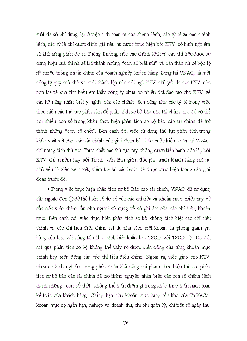 image for page Vận dụng thủ tục phân tích trong kiểm toán Báo cáo tài chính do công ty TNHH Kiểm toán quốc gia Việt nam thực hiện