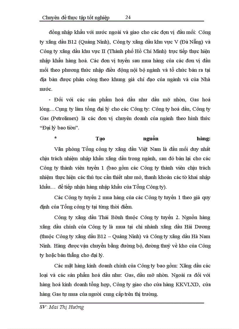 image for page Hoàn thiện công tác hạch toán tiêu thụ và xác định kết quả tiêu thụ tại Công ty xăng dầu Thái Bình