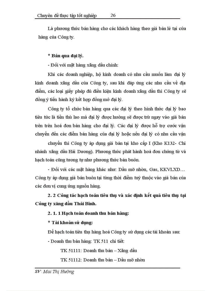 image for page Hoàn thiện công tác hạch toán tiêu thụ và xác định kết quả tiêu thụ tại Công ty xăng dầu Thái Bình