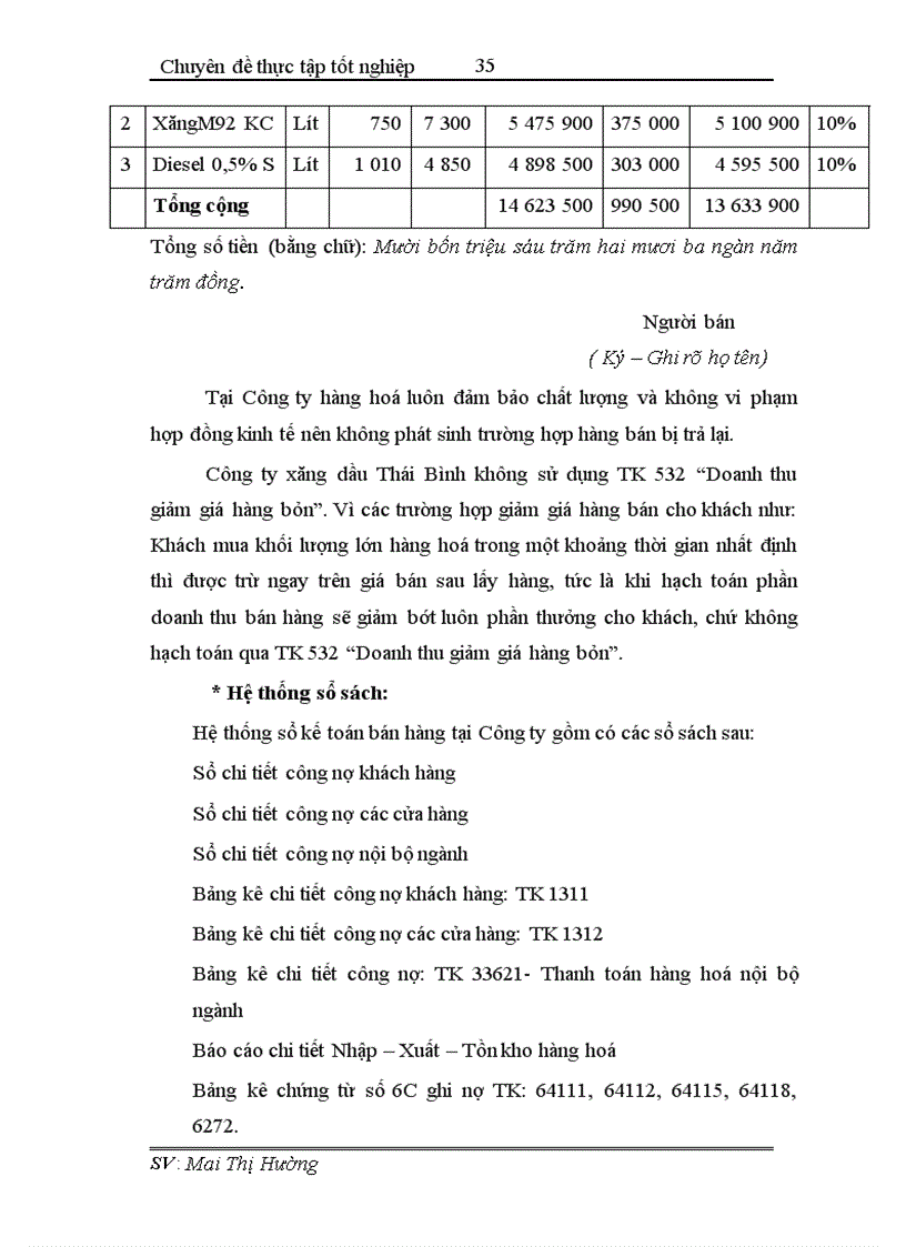 image for page Hoàn thiện công tác hạch toán tiêu thụ và xác định kết quả tiêu thụ tại Công ty xăng dầu Thái Bình