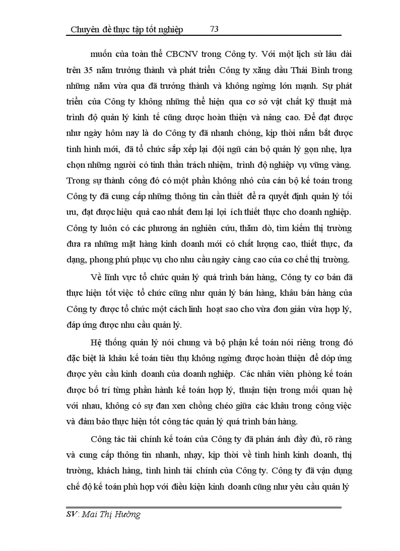 image for page Hoàn thiện công tác hạch toán tiêu thụ và xác định kết quả tiêu thụ tại Công ty xăng dầu Thái Bình