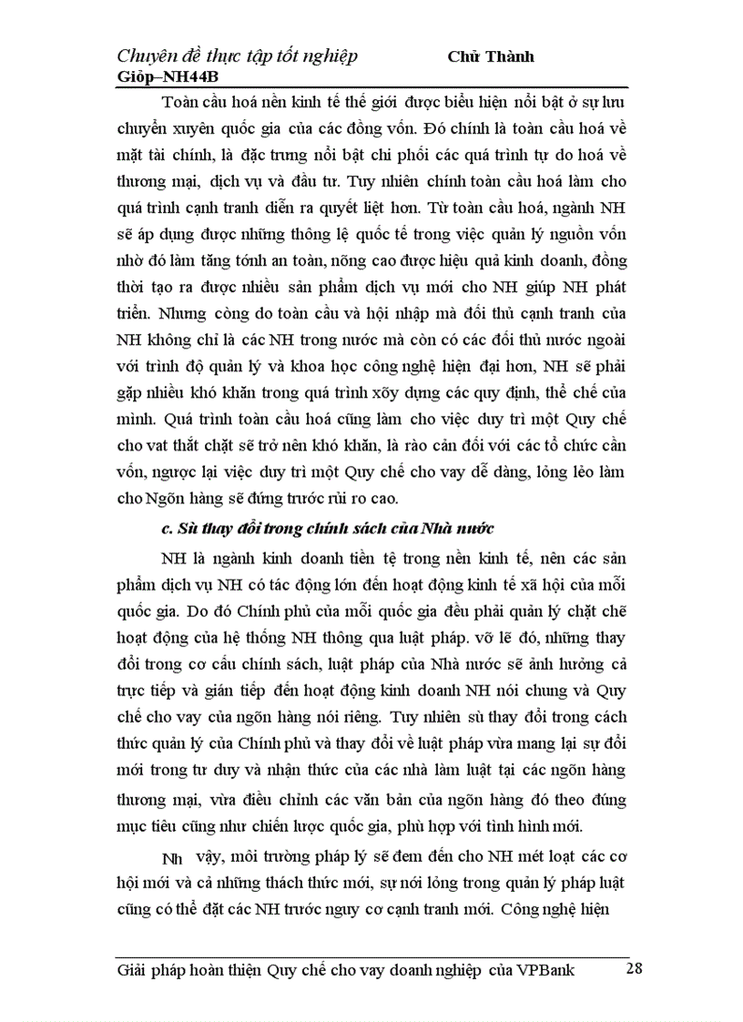 image for page Giải pháp hoàn thiện Quy chế cho vay doanh nghiệp của VPBank chi nhánh Hà Nội