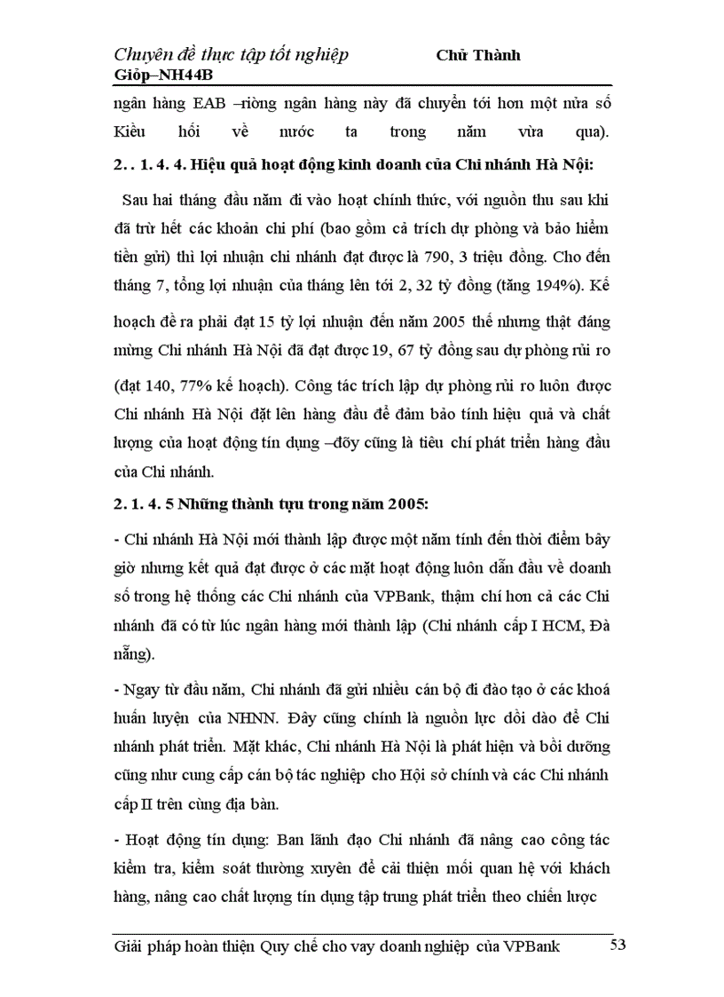 image for page Giải pháp hoàn thiện Quy chế cho vay doanh nghiệp của VPBank chi nhánh Hà Nội