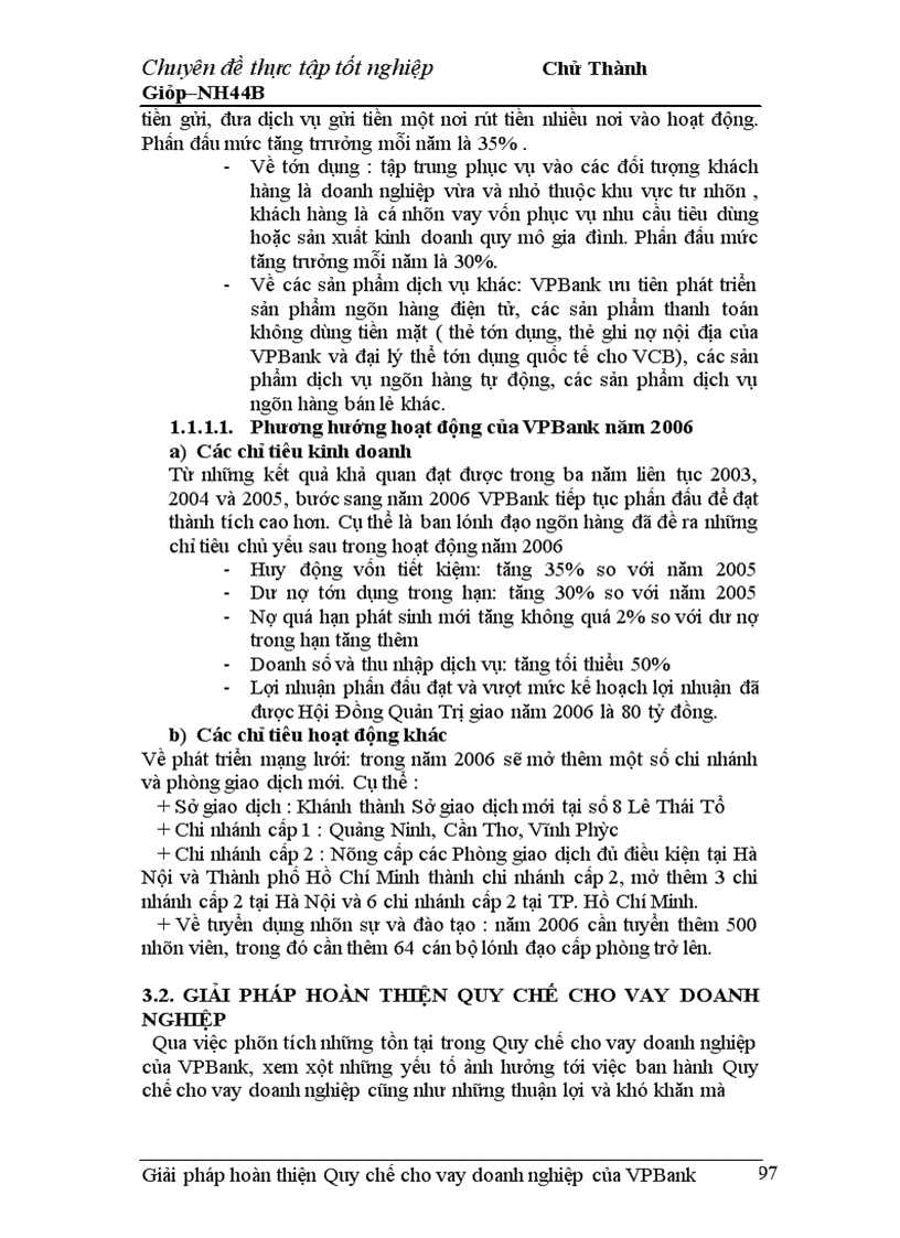 image for page Giải pháp hoàn thiện Quy chế cho vay doanh nghiệp của VPBank chi nhánh Hà Nội