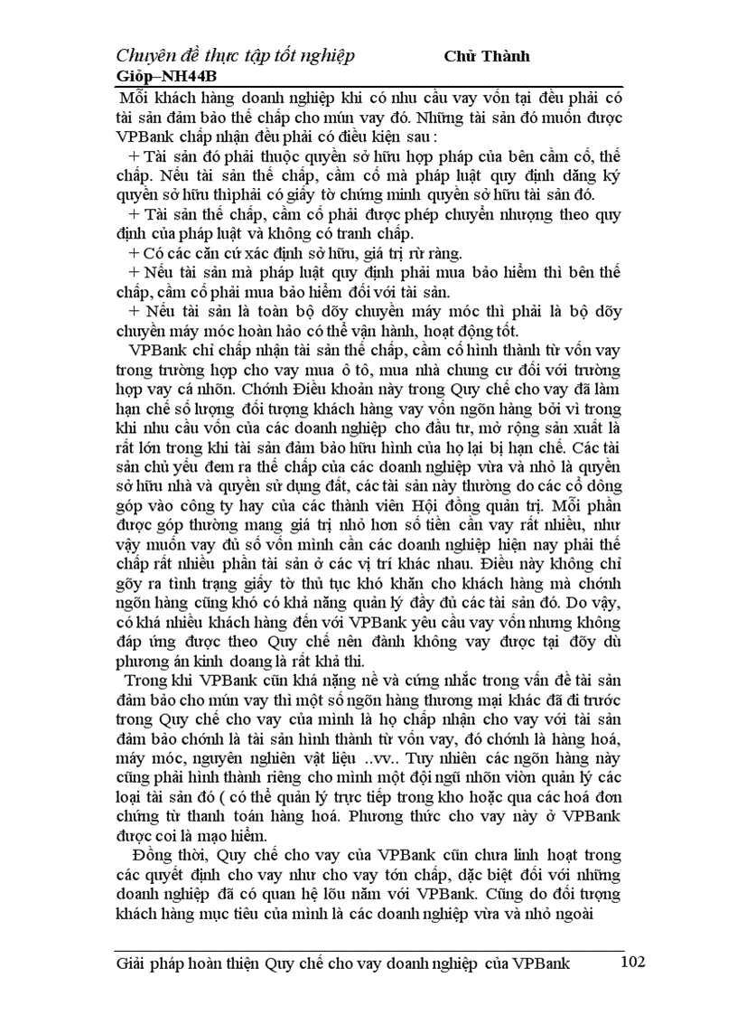 image for page Giải pháp hoàn thiện Quy chế cho vay doanh nghiệp của VPBank chi nhánh Hà Nội