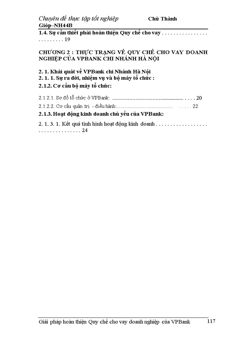 image for page Giải pháp hoàn thiện Quy chế cho vay doanh nghiệp của VPBank chi nhánh Hà Nội