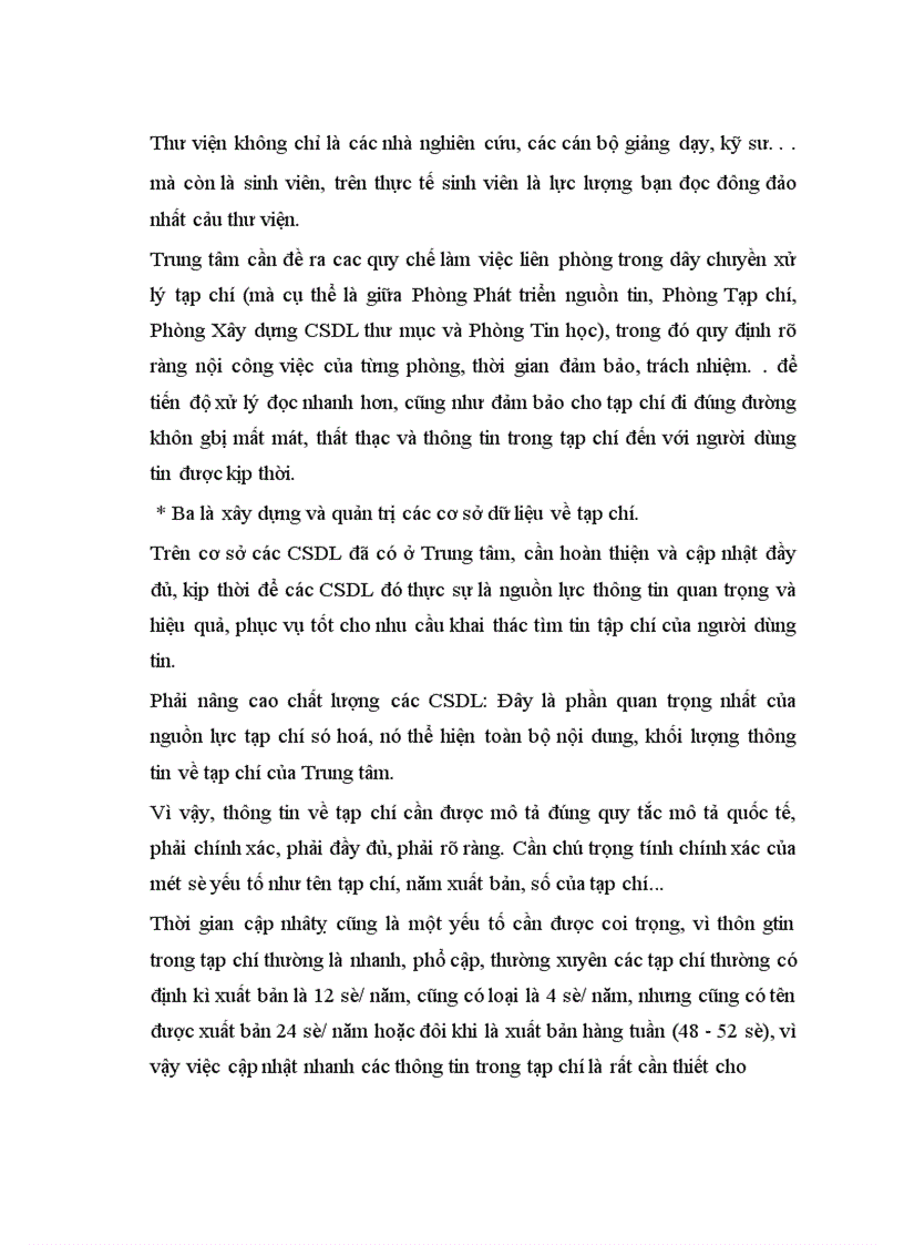 image for page Tổ chức khai thác và sử dụng nguồn tạp chí tại Trung tâm Thông tin Tư liệu khoa học và Công nghệ