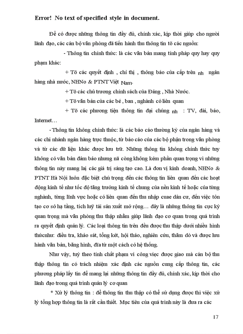 image for page Thực trạng và giải pháp hoàn thiện công tác thông tin ở văn phòng NHNo & PTNT Hà Nội