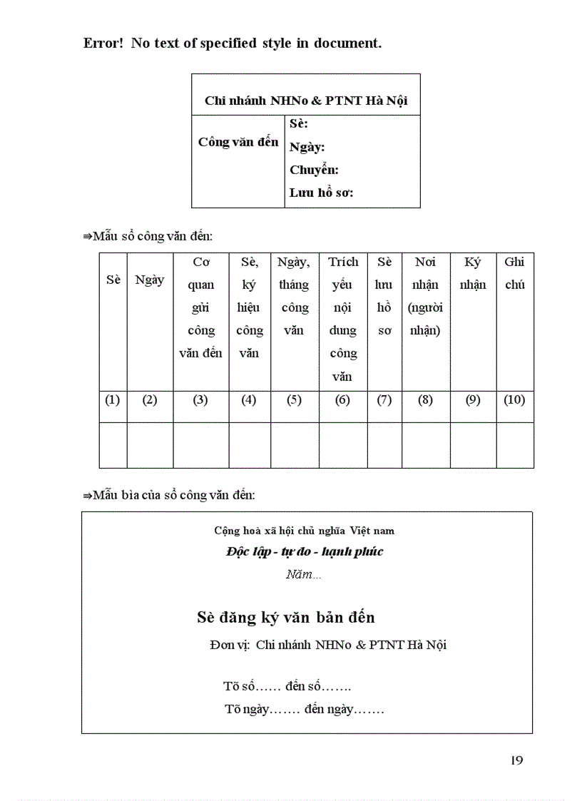 image for page Thực trạng và giải pháp hoàn thiện công tác thông tin ở văn phòng NHNo & PTNT Hà Nội