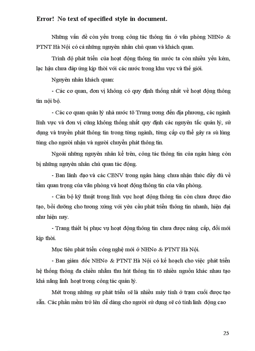 image for page Thực trạng và giải pháp hoàn thiện công tác thông tin ở văn phòng NHNo & PTNT Hà Nội