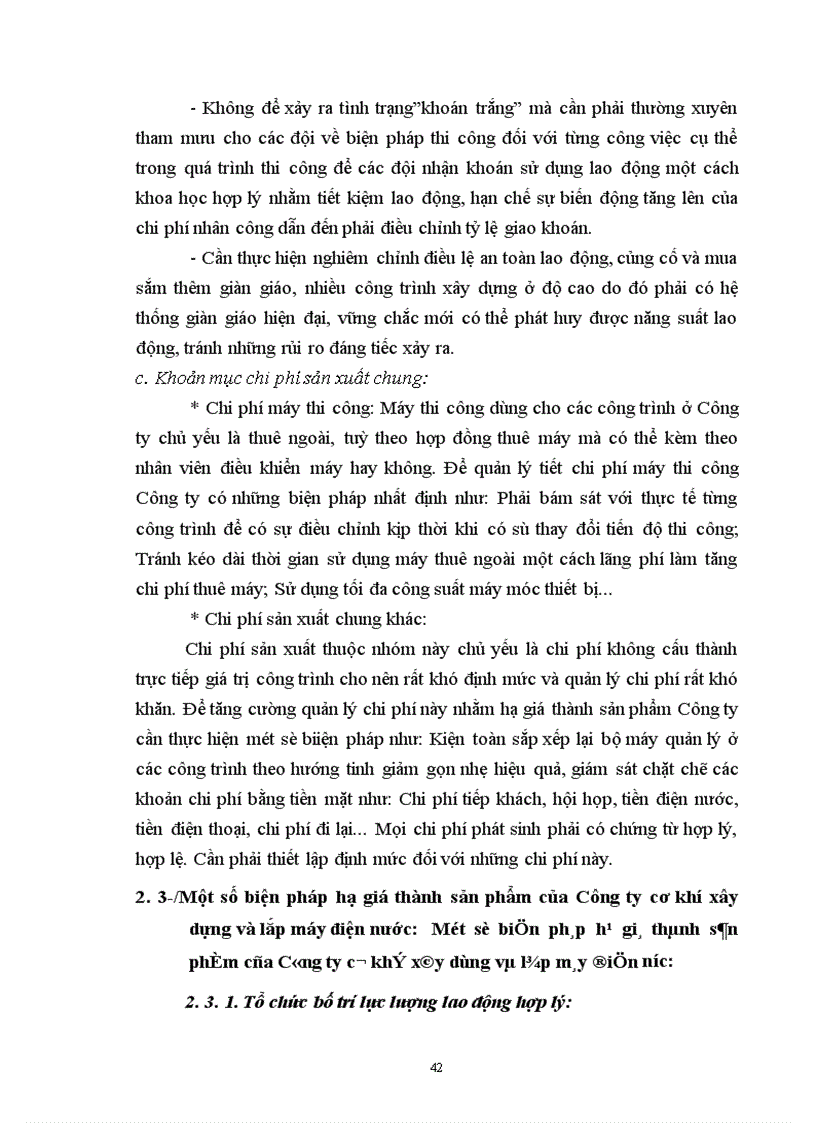 image for page Những phương hướng và biện pháp quản lý chi phí sản xuất và giá thành sản phẩm xây lắp ở Công ty cơ khí, xây dựng và lắp máy điện nước.