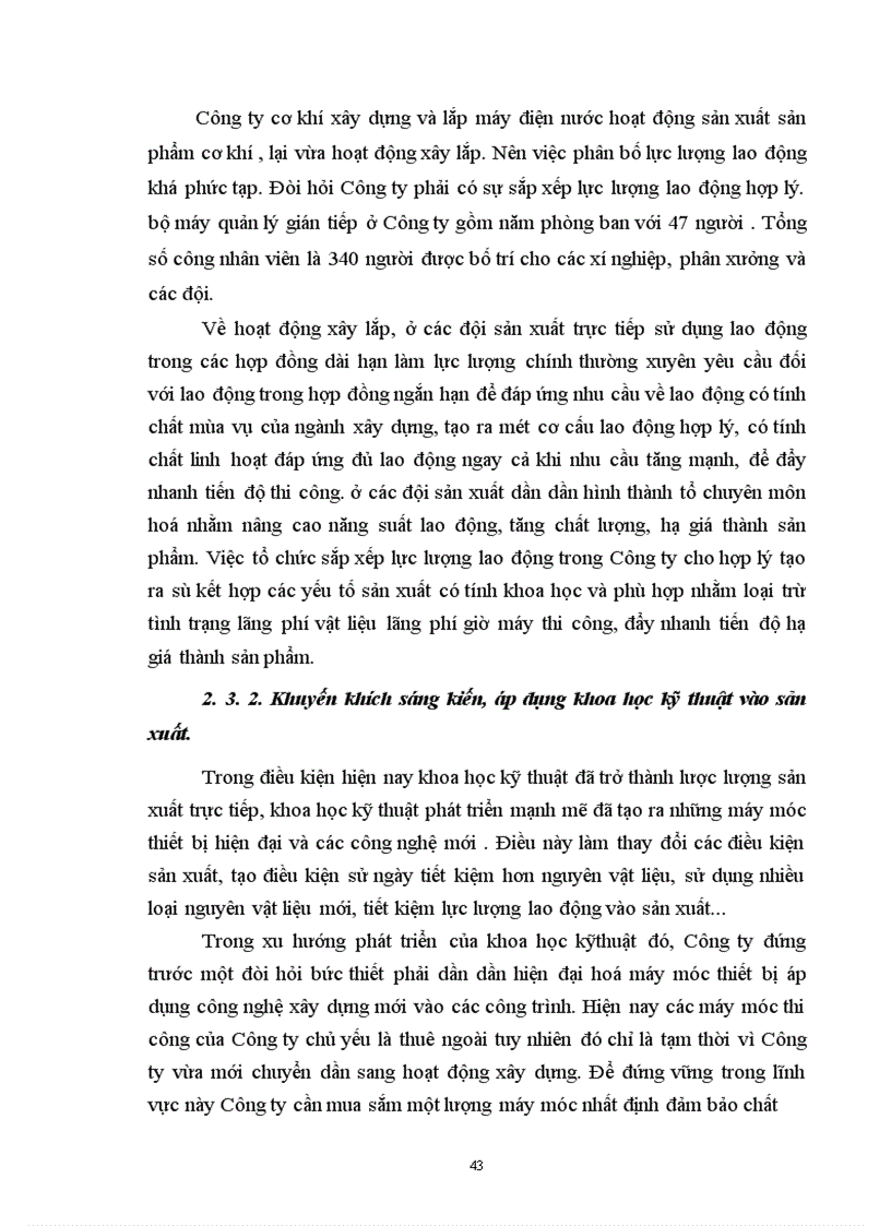 image for page Những phương hướng và biện pháp quản lý chi phí sản xuất và giá thành sản phẩm xây lắp ở Công ty cơ khí, xây dựng và lắp máy điện nước.