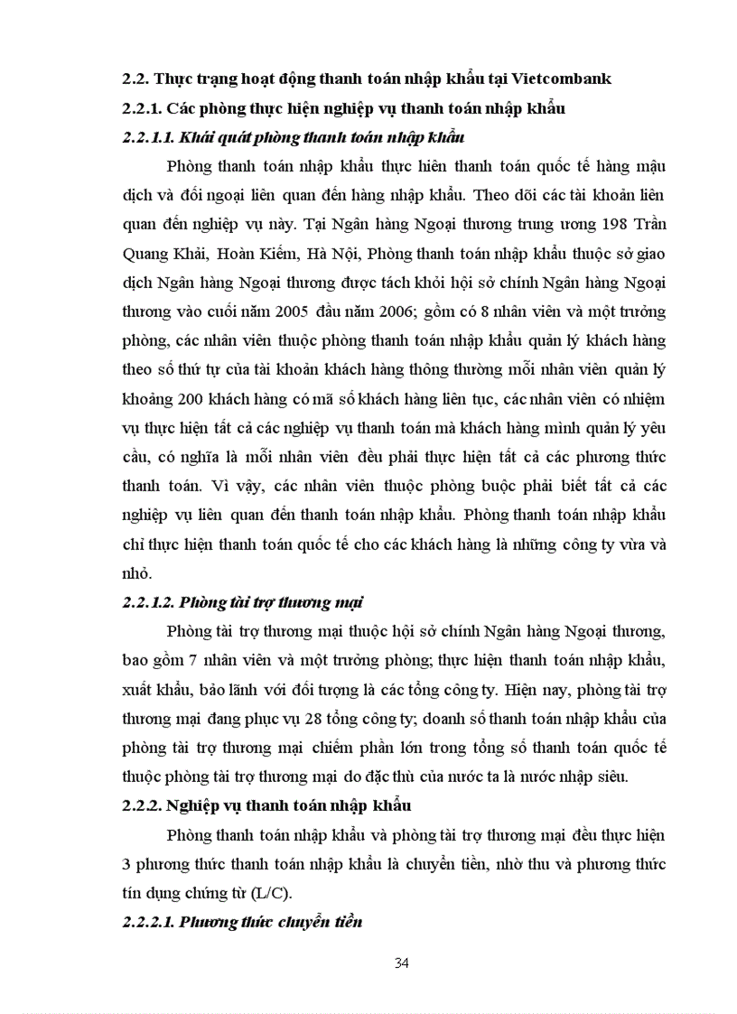 image for page Hoàn thiện và phát triển nghiệp vụ thanh toán nhập khẩu tại Ngân hàng Ngoại thương Việt Nam