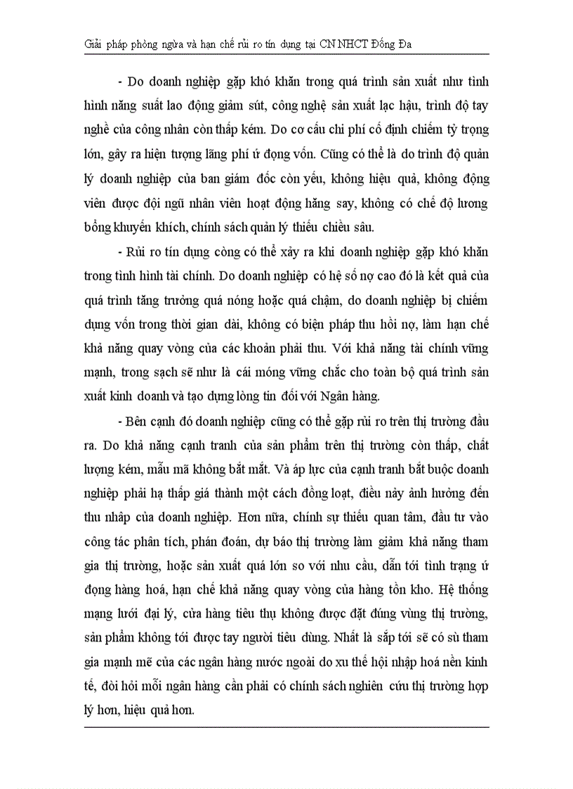 image for page Giải pháp hạn chế rủi ro tín dụng tại Chi nhánh Ngân hàng Công Thương khu vực Đống Đa