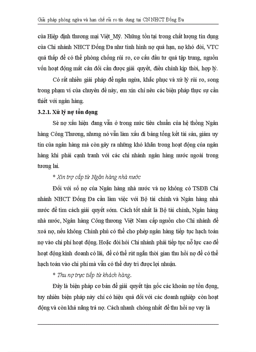image for page Giải pháp hạn chế rủi ro tín dụng tại Chi nhánh Ngân hàng Công Thương khu vực Đống Đa