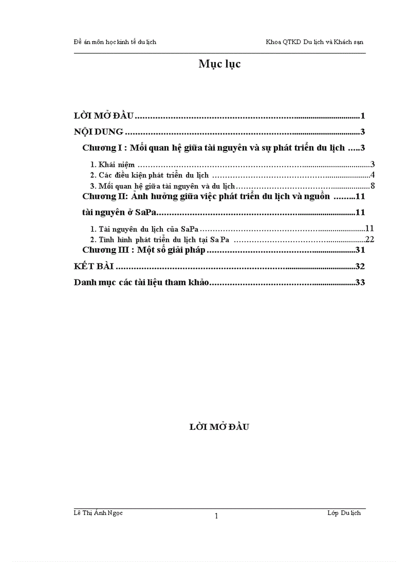 image for page Ảnh hưởng giữa việc phát triển du lịch và nguồn tài nguyên ở SaPa