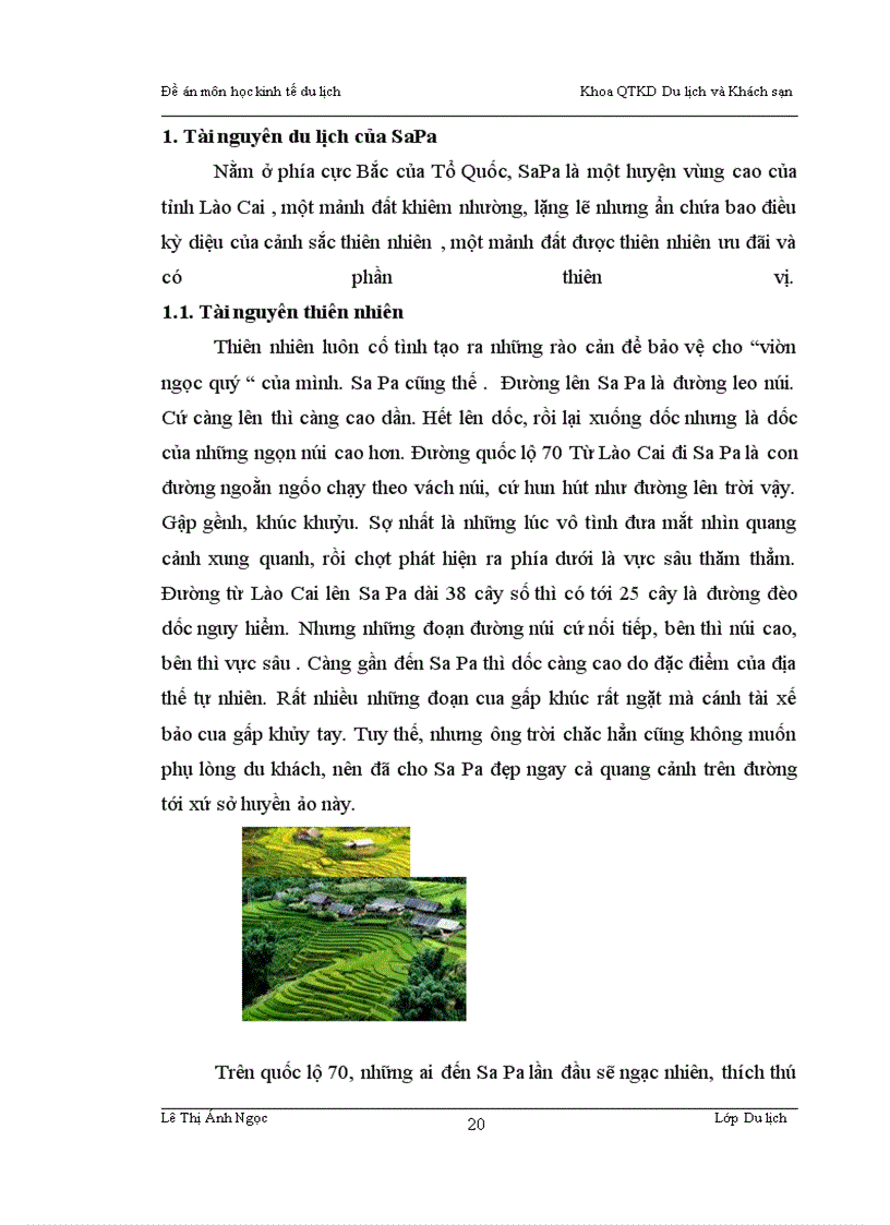 image for page Ảnh hưởng giữa việc phát triển du lịch và nguồn tài nguyên ở SaPa