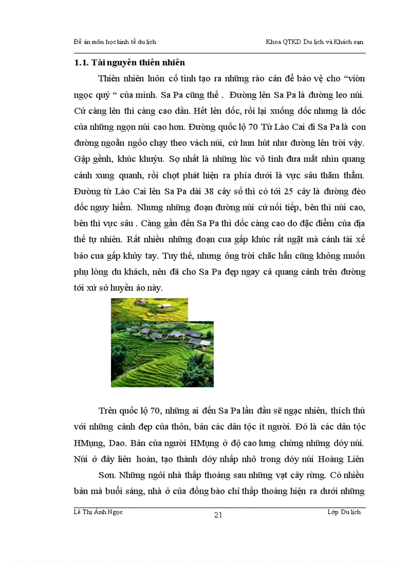 image for page Ảnh hưởng giữa việc phát triển du lịch và nguồn tài nguyên ở SaPa