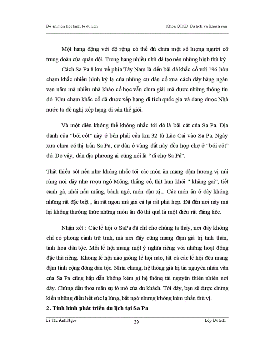 image for page Ảnh hưởng giữa việc phát triển du lịch và nguồn tài nguyên ở SaPa