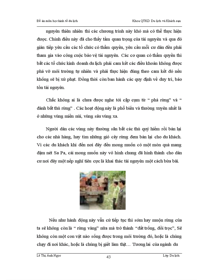 image for page Ảnh hưởng giữa việc phát triển du lịch và nguồn tài nguyên ở SaPa