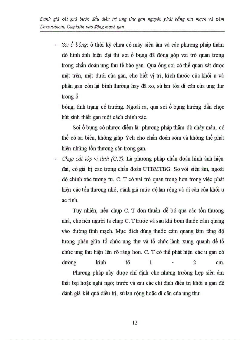 image for page Đánh giá kết quả bước đầu điều trị ung thư gan nguyên phát bằng nút mạch và tiêm Doxorubicin, Cisplatin vào động mạch gan