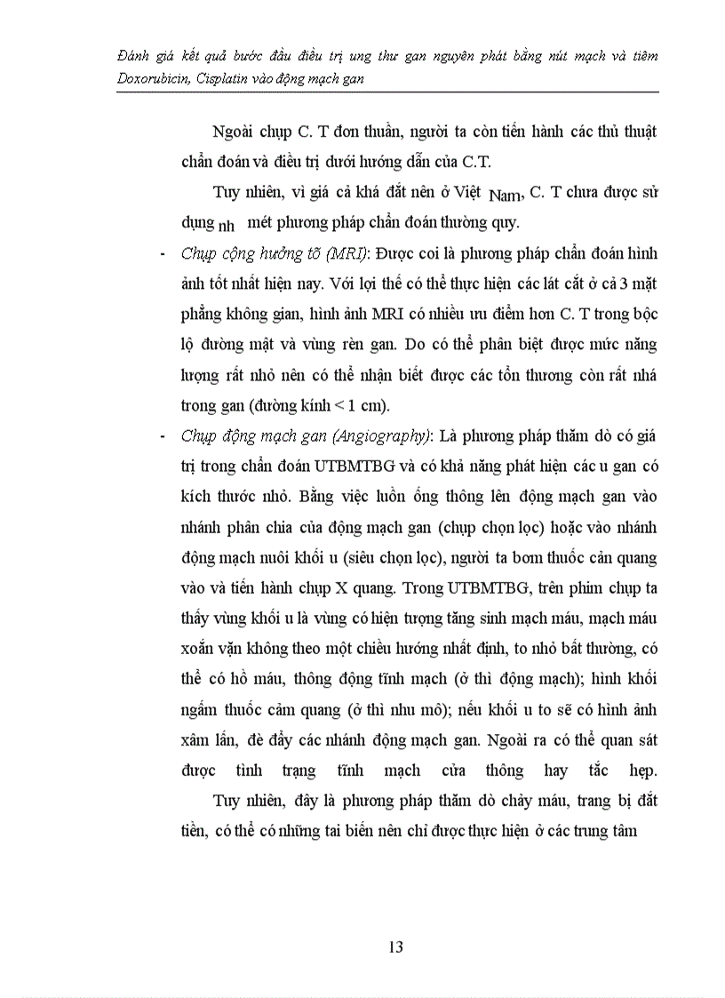 image for page Đánh giá kết quả bước đầu điều trị ung thư gan nguyên phát bằng nút mạch và tiêm Doxorubicin, Cisplatin vào động mạch gan
