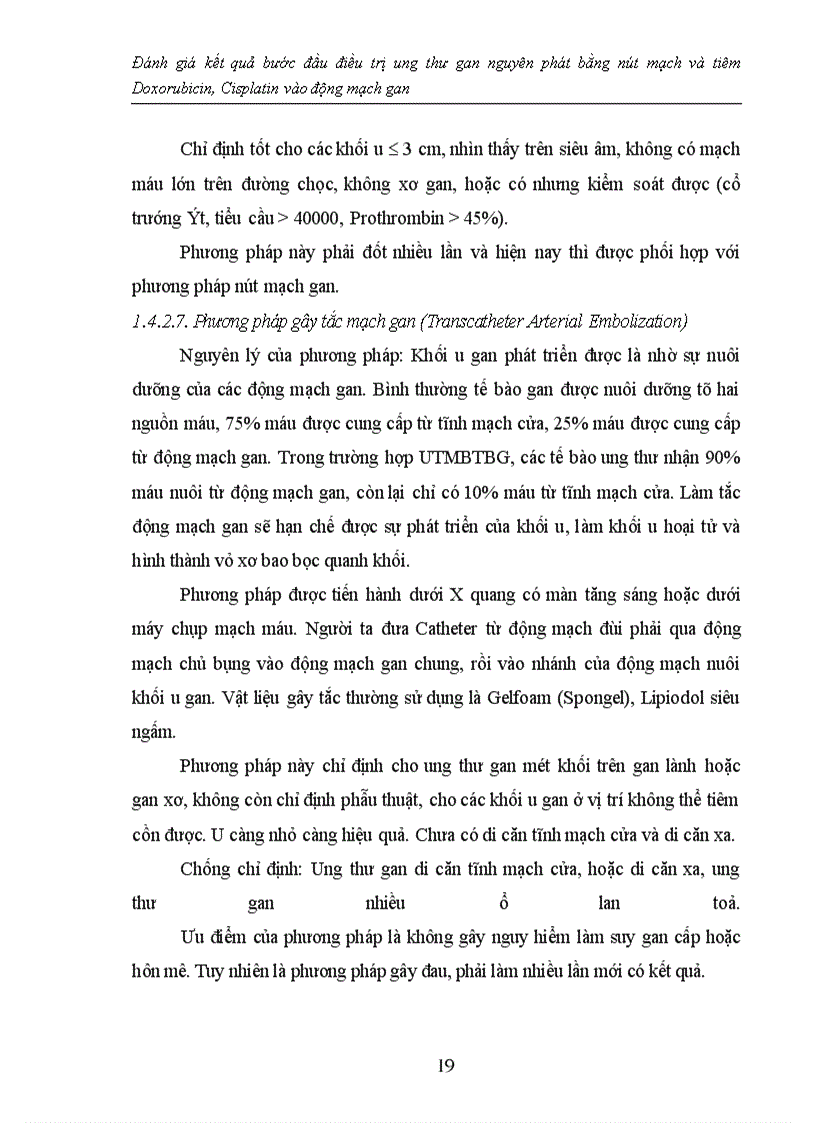 image for page Đánh giá kết quả bước đầu điều trị ung thư gan nguyên phát bằng nút mạch và tiêm Doxorubicin, Cisplatin vào động mạch gan