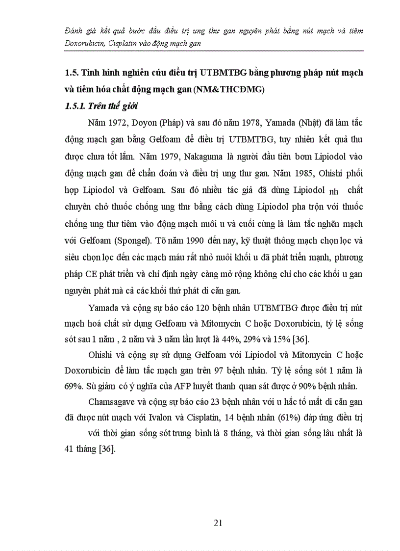 image for page Đánh giá kết quả bước đầu điều trị ung thư gan nguyên phát bằng nút mạch và tiêm Doxorubicin, Cisplatin vào động mạch gan