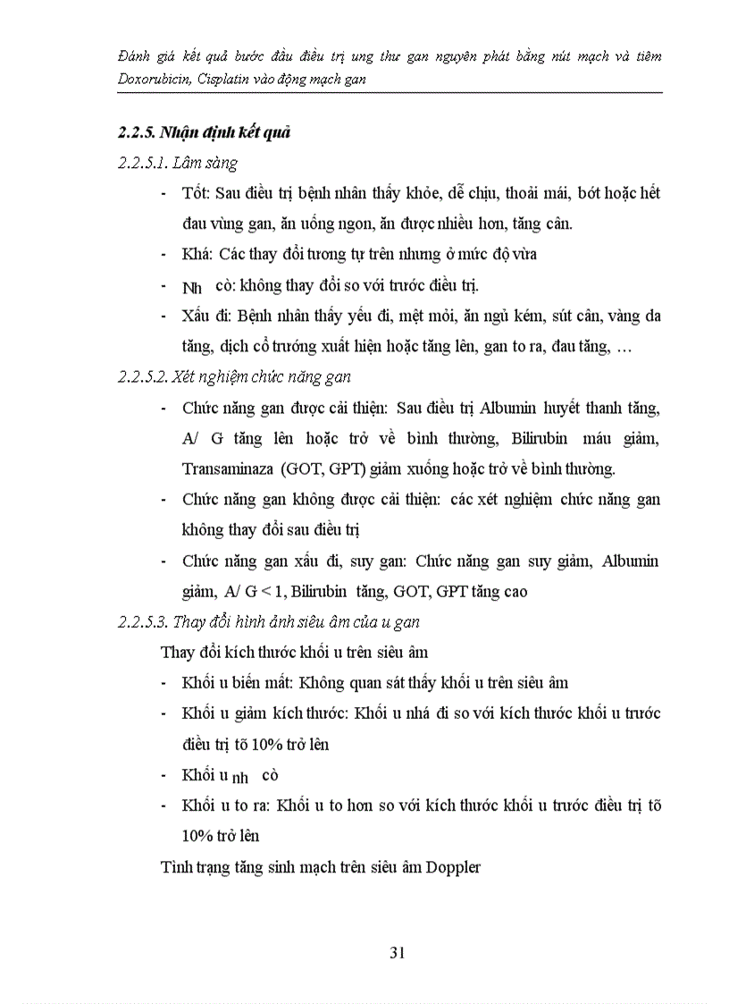 image for page Đánh giá kết quả bước đầu điều trị ung thư gan nguyên phát bằng nút mạch và tiêm Doxorubicin, Cisplatin vào động mạch gan