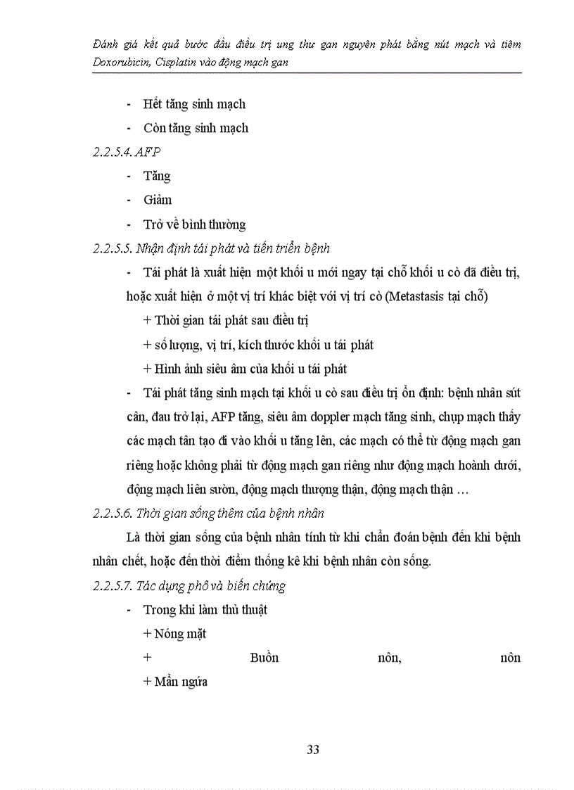 image for page Đánh giá kết quả bước đầu điều trị ung thư gan nguyên phát bằng nút mạch và tiêm Doxorubicin, Cisplatin vào động mạch gan