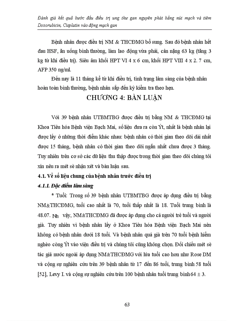 image for page Đánh giá kết quả bước đầu điều trị ung thư gan nguyên phát bằng nút mạch và tiêm Doxorubicin, Cisplatin vào động mạch gan
