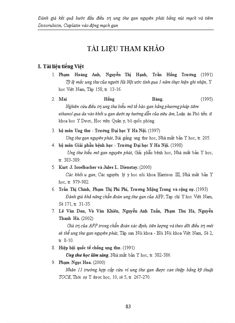 image for page Đánh giá kết quả bước đầu điều trị ung thư gan nguyên phát bằng nút mạch và tiêm Doxorubicin, Cisplatin vào động mạch gan
