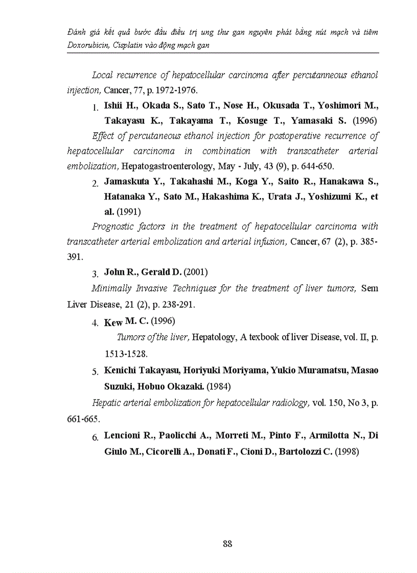 image for page Đánh giá kết quả bước đầu điều trị ung thư gan nguyên phát bằng nút mạch và tiêm Doxorubicin, Cisplatin vào động mạch gan