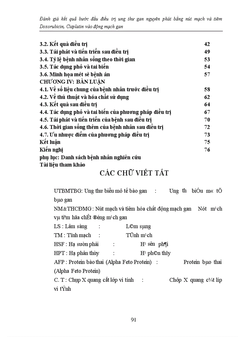 image for page Đánh giá kết quả bước đầu điều trị ung thư gan nguyên phát bằng nút mạch và tiêm Doxorubicin, Cisplatin vào động mạch gan