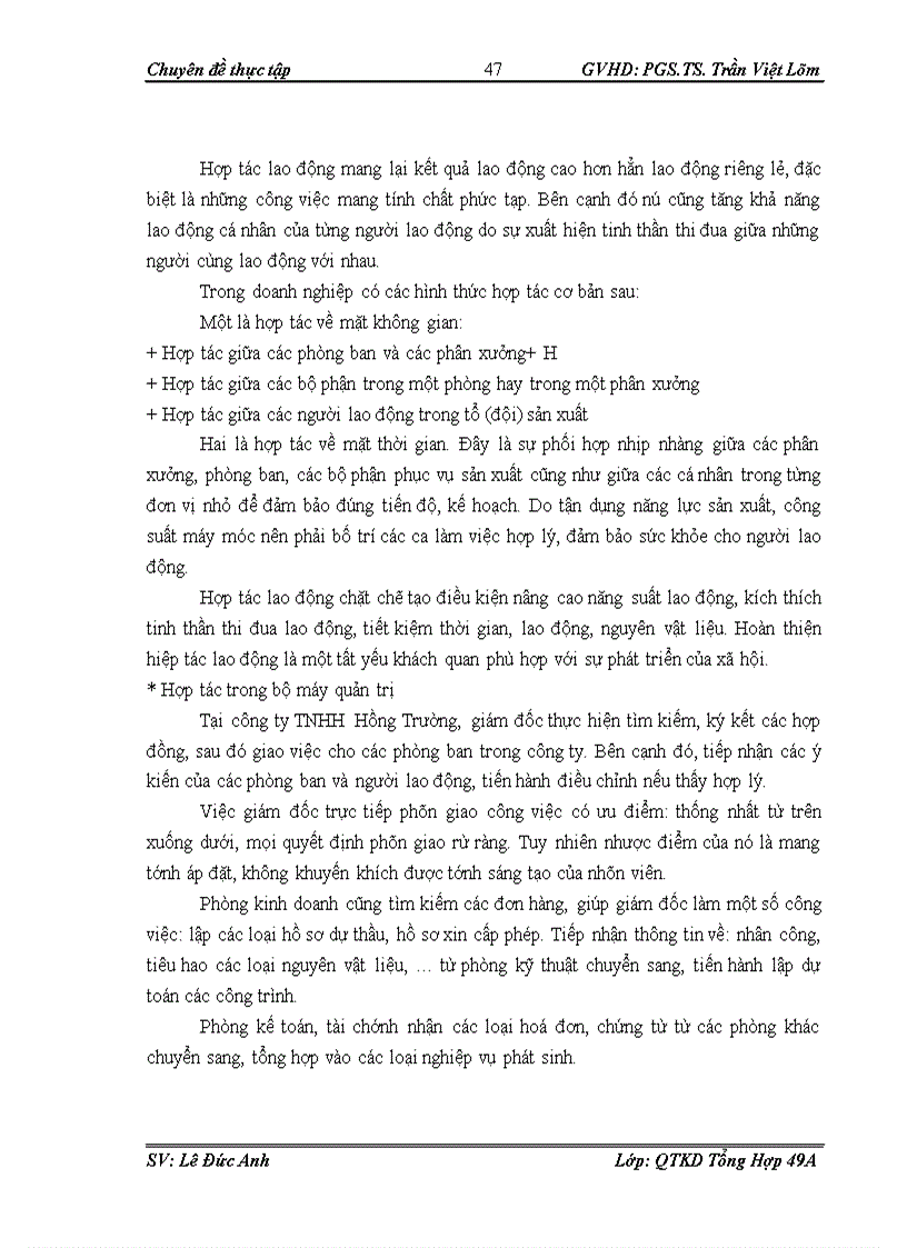 image for page Hoàn thiện công tác phân công và sử dụng lao động tại công ty TNHH Hồng Trường