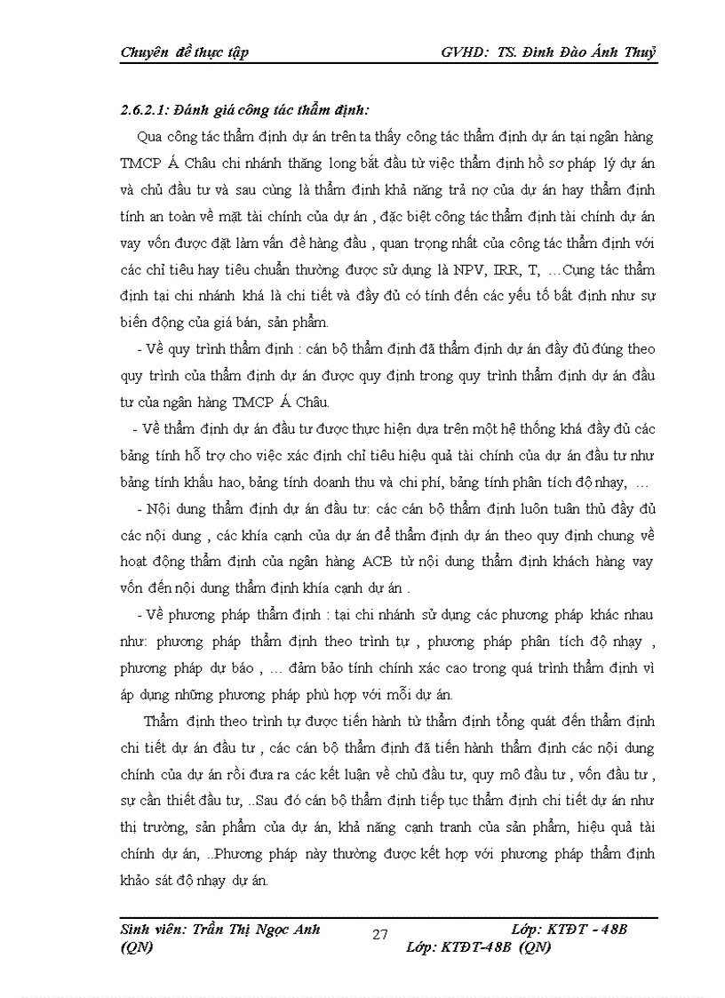 image for page Thực trạng thẩm định dự án vay vốn trong hoạt động cho vay của ngân hàng TMCP Á Châu chi nhánh Thăng Long –HN