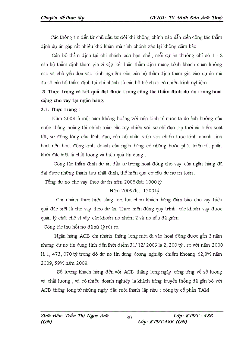 image for page Thực trạng thẩm định dự án vay vốn trong hoạt động cho vay của ngân hàng TMCP Á Châu chi nhánh Thăng Long –HN
